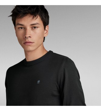 G-Star Core Pleten pulover črne barve