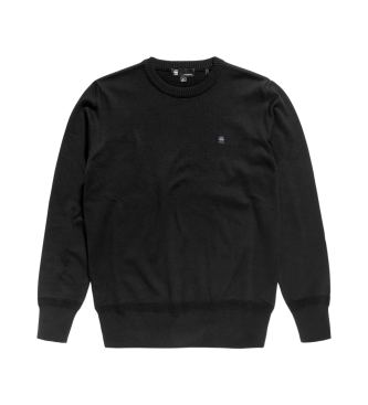 G-Star Core Pleten pulover črne barve