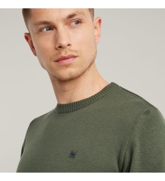 G-Star Podstawowy zielony sweter