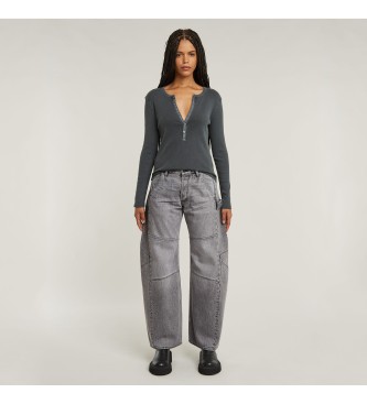 G-Star Camiseta Slim con cuello de pico bajo gris