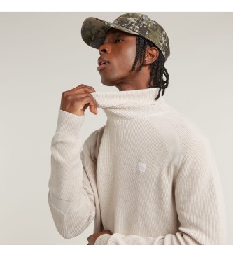 G-Star Detailed turtle knitted beige zip pullover