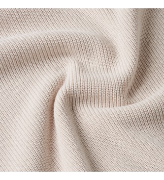 G-Star Detaljeret skildpaddestrikket beige pullover med lynls