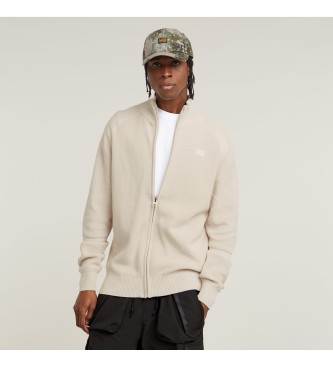 G-Star Pull-over Zip dtaill en tricot Thrub beige