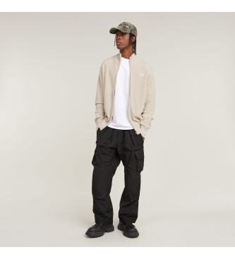 G-Star Pullover Detailed Knitted Zip Thrub beige