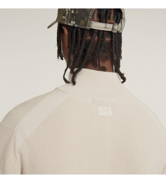 G-Star Pullover med detaljeret strik og lynls beige