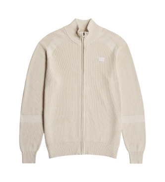 G-Star Pullover Detailed Knitted Zip Thrub beżowy