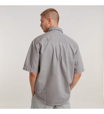 G-Star Sproščena srajca z dvojnimi žepi sive barve