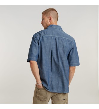 G-Star Camisa descontrada de bolso duplo azul