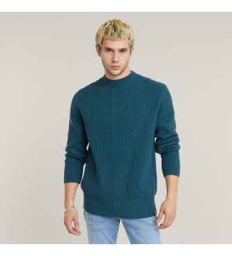 G-Star Niebieski sweter z dzianiny Essential