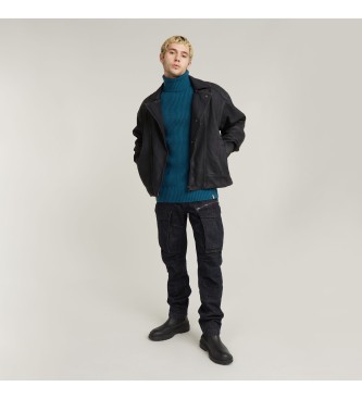 G-Star Niebieski sweter z dzianiny Essential Turtle