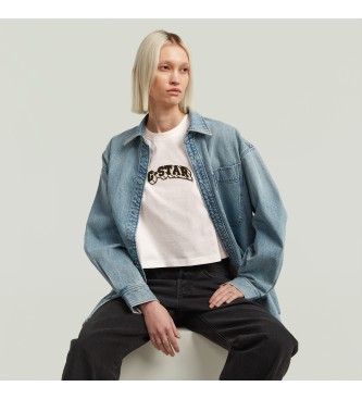 G-Star Felt Logo Boxy T-shirt vit