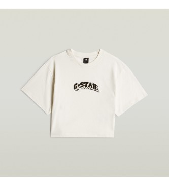 G-Star Felt Logo Boxy T-shirt vit