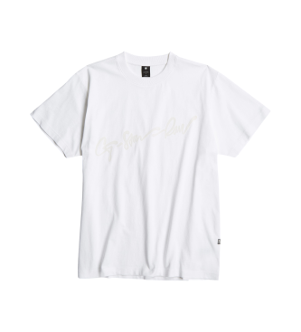 G-Star T-shirt Flock G-Script Loose branca