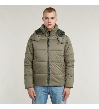 G-Star Zielona kurtka z kapturem G-Whistler Padded Hooded Jacket