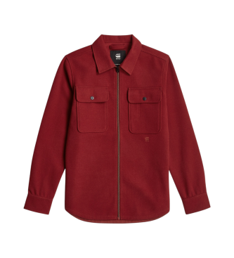 G-Star Bluza overshirt GPO Zip bordowa