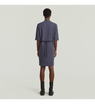 G-Star Half Placket Hemd Kleid blau