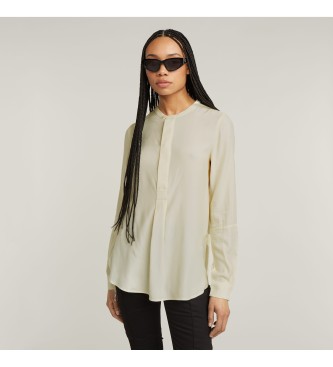 G-Star Blusa beige con mezza abbottonatura