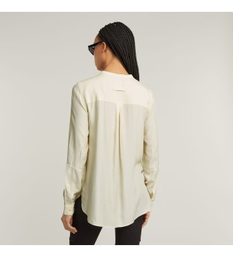 G-Star Blusa beige con mezza abbottonatura