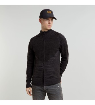 G-Star Maglione lavorato a maglia con zip intera per motociclista 3D nero