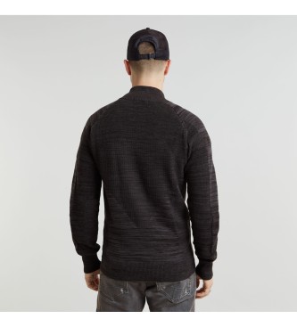 G-Star Pullover 3D Biker Zip Through Knitted schwarz