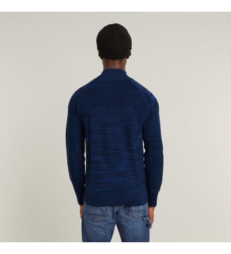 G-Star Sweter 3D Biker Zip Through Knitted navy