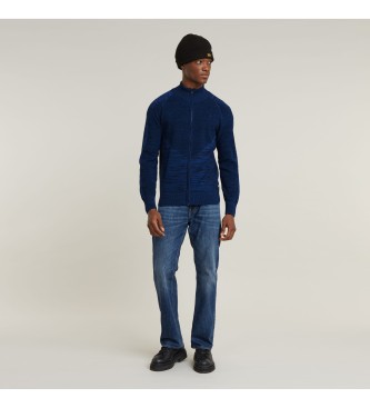 G-Star Sweter 3D Biker Zip Through Knitted navy