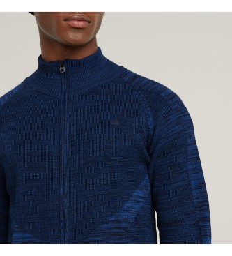 G-Star Sweter 3D Biker Zip Through Knitted navy