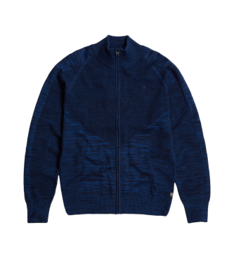 G-Star Jumper 3D Biker Zip Through Stickad marinbl