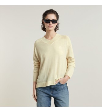 G-Star Jersey Core Loose V-Neck Knitted beige