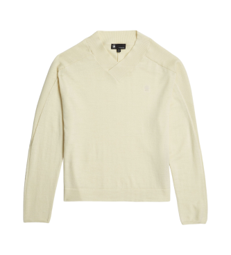 G-Star Core Loose V-Neck Knitted beige jumper