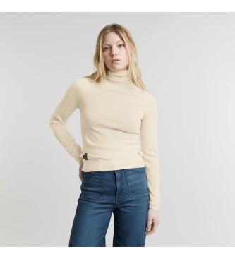 G-Star Beżowy sweter Core Slim