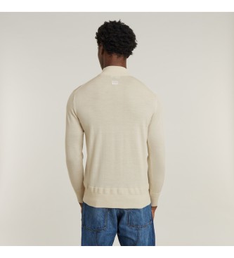 G-Star Premium Core Mock Sweater off-white ecru