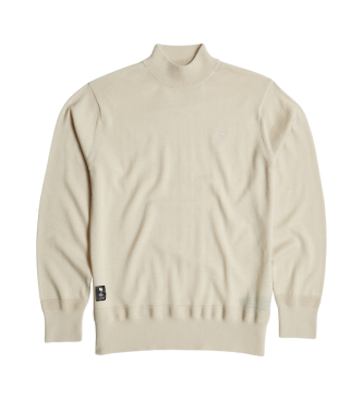 G-Star Premium Core Mock Sweater off-white ecru