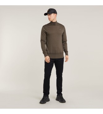 G-Star Sweter Premium Core Mock w kolorze brązowym