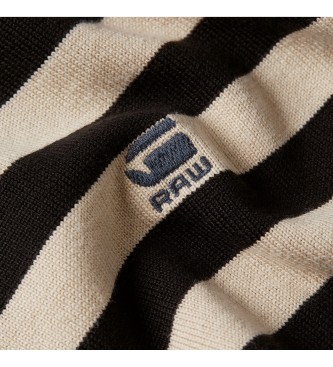 G-Star Stripe jumper black, off-white ecru