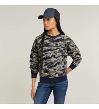 G-Star Sweatshirt Spitze AOP Lose navy