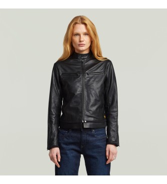 G-Star Skórzana kurtka motocyklowa czarna