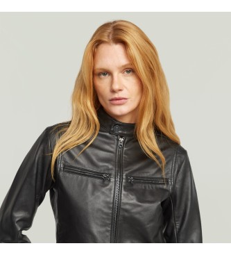 G-Star Skórzana kurtka motocyklowa czarna