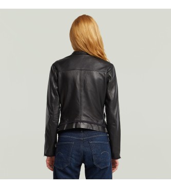 G-Star Skórzana kurtka motocyklowa czarna