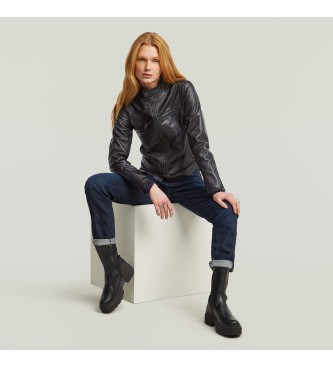 G-Star Skórzana kurtka motocyklowa czarna