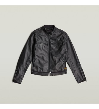 G-Star Skórzana kurtka motocyklowa czarna