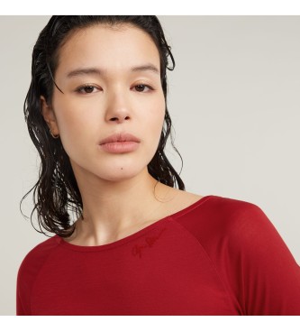 G-Star Aansluitende top met 3/4 mouwen rood  