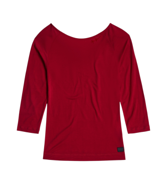 G-Star Aansluitende top met 3/4 mouwen rood  