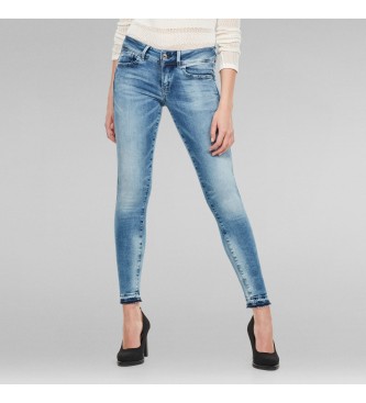 G-Star Dżinsy Lynn Mid Skinny Ripped Edge niebieskie