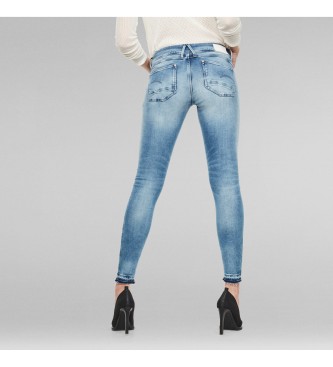G-Star Dżinsy Lynn Mid Skinny Ripped Edge niebieskie