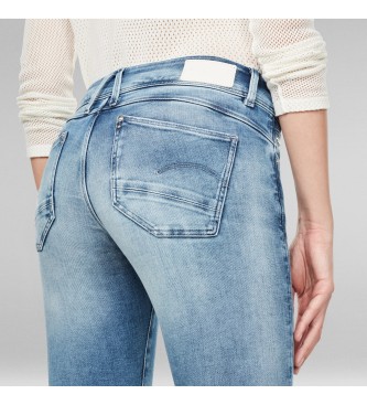 G-Star Dżinsy Lynn Mid Skinny Ripped Edge niebieskie