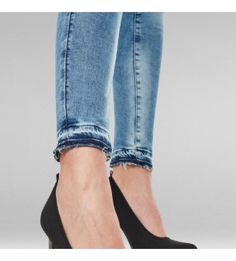 G-Star Dżinsy Lynn Mid Skinny Ripped Edge niebieskie