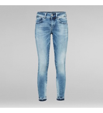 G-Star Dżinsy Lynn Mid Skinny Ripped Edge niebieskie