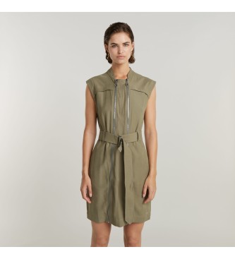 G-Star Sukienka Multi Zip zielona