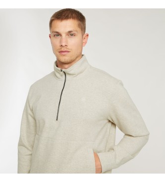 G-Star Felpa beige con mezza zip Nifous